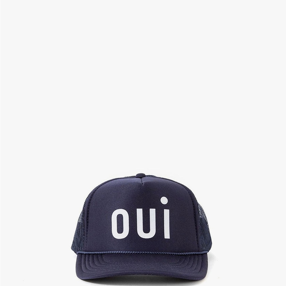 Clare V Navy and White Trucker Hat